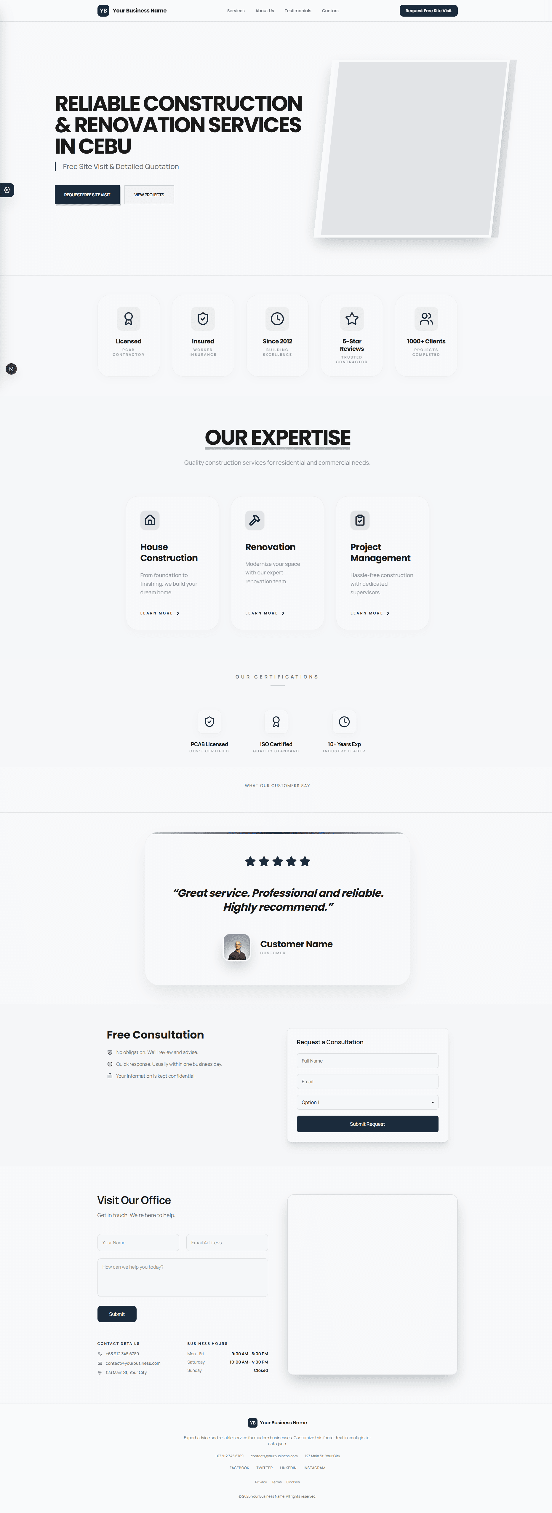 Construction template preview