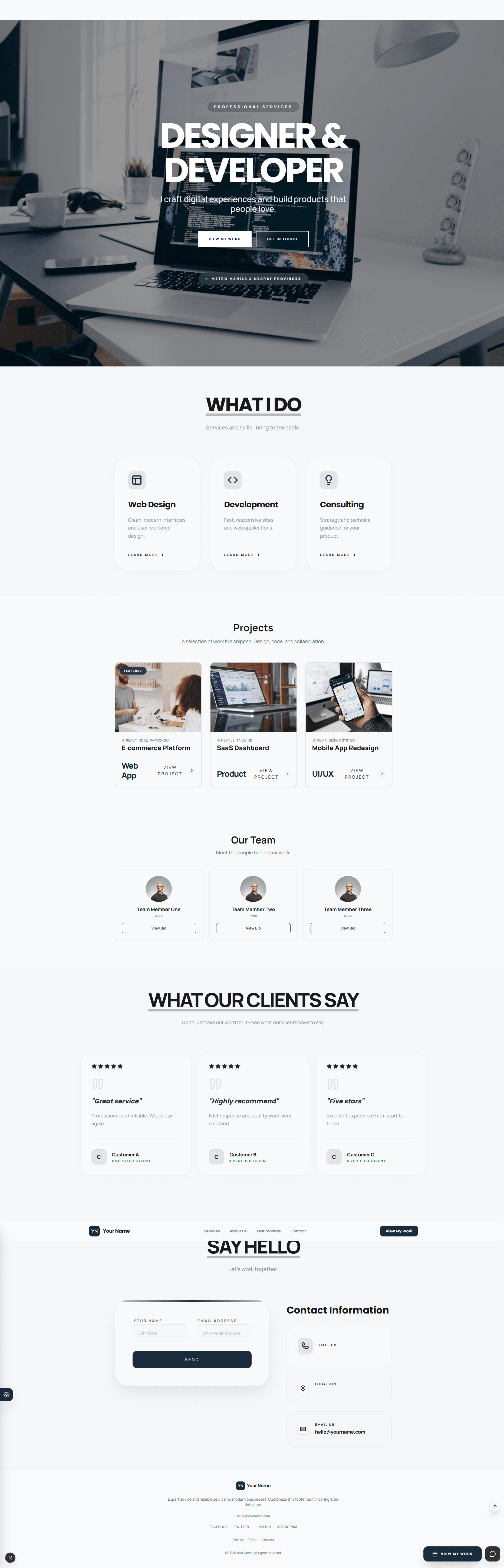 Portfolio template preview